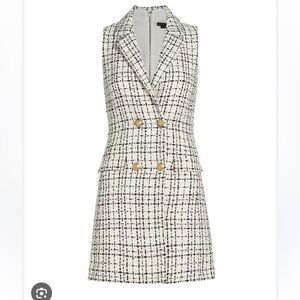 Alice + Olivia Black and White Tweed Mini Dress